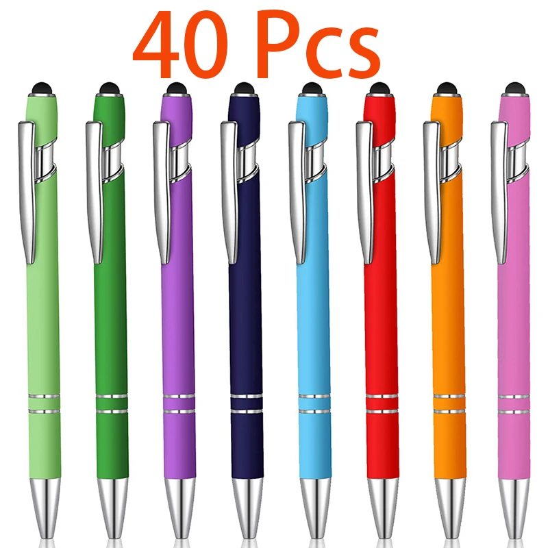 40 Stuks Balpen Stylus Zachte Touchscreen Geschenken Metalen Balpennen