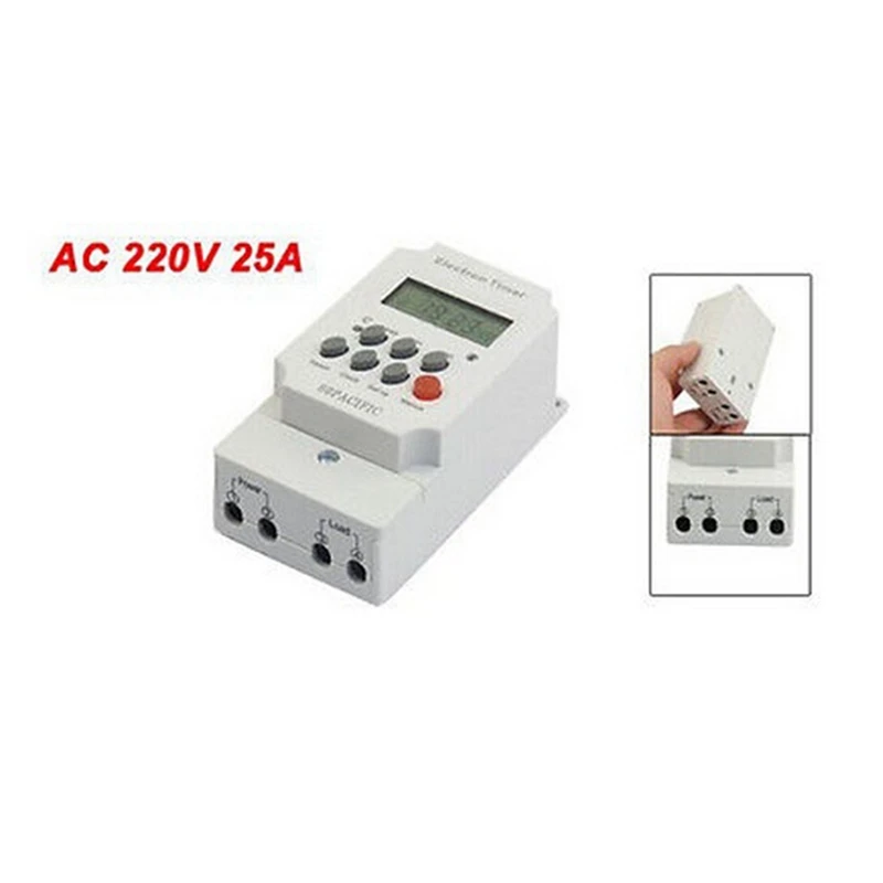 Interruptor do controle do tempo do microcomputador do trilho do KG316T-II Din, CA 220V, controle do relé 25A