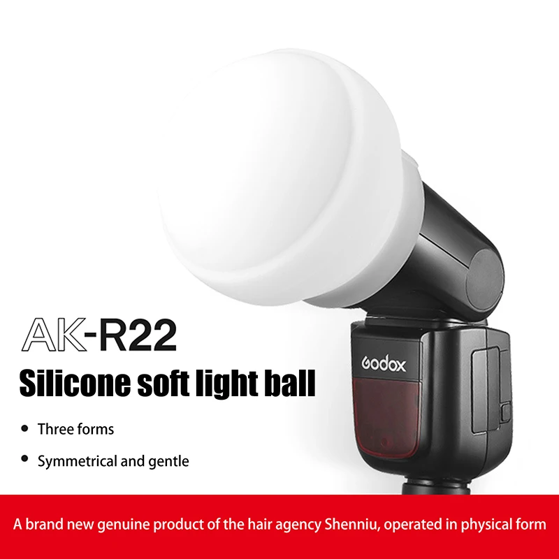 Flash Diffuser Dome Collapsible AK-R22 Silicone Soft Light Ball For V1 Series Flashes AD100PRO AD200PRO Photography Live