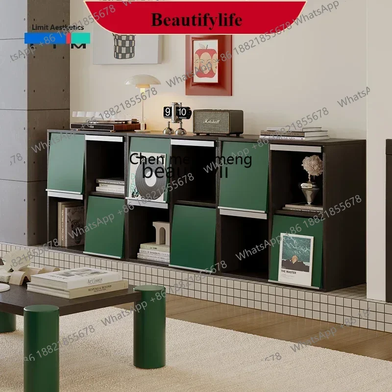 

G153 Lattice, porch cabinet, sofa side cabinet, shelf, solid wood bookcase, retro.