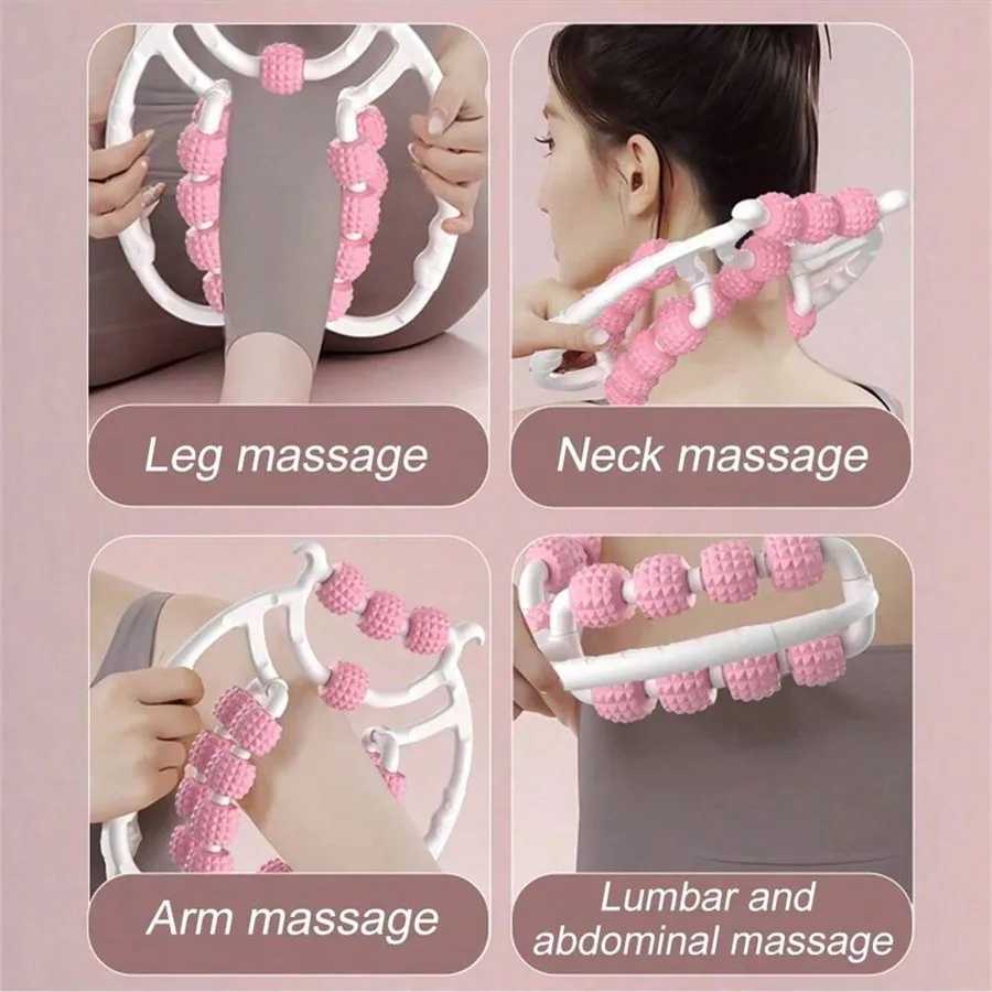 Circular Leg Clamps-360 Degree 20 Wheels Muscle Roller Massager Muscle Roller Neck Arm Leg Muscle Relax Massager Sports Yoga