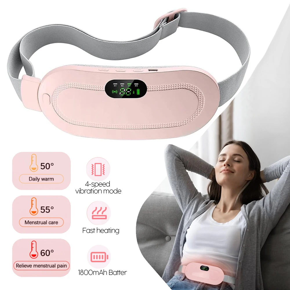 Menstrual Heating Pad Warm Palace Belt Relieve Menstrual Pain Hot Compress Massager Uterus Cold Dysmenorrhea Relieving Belt