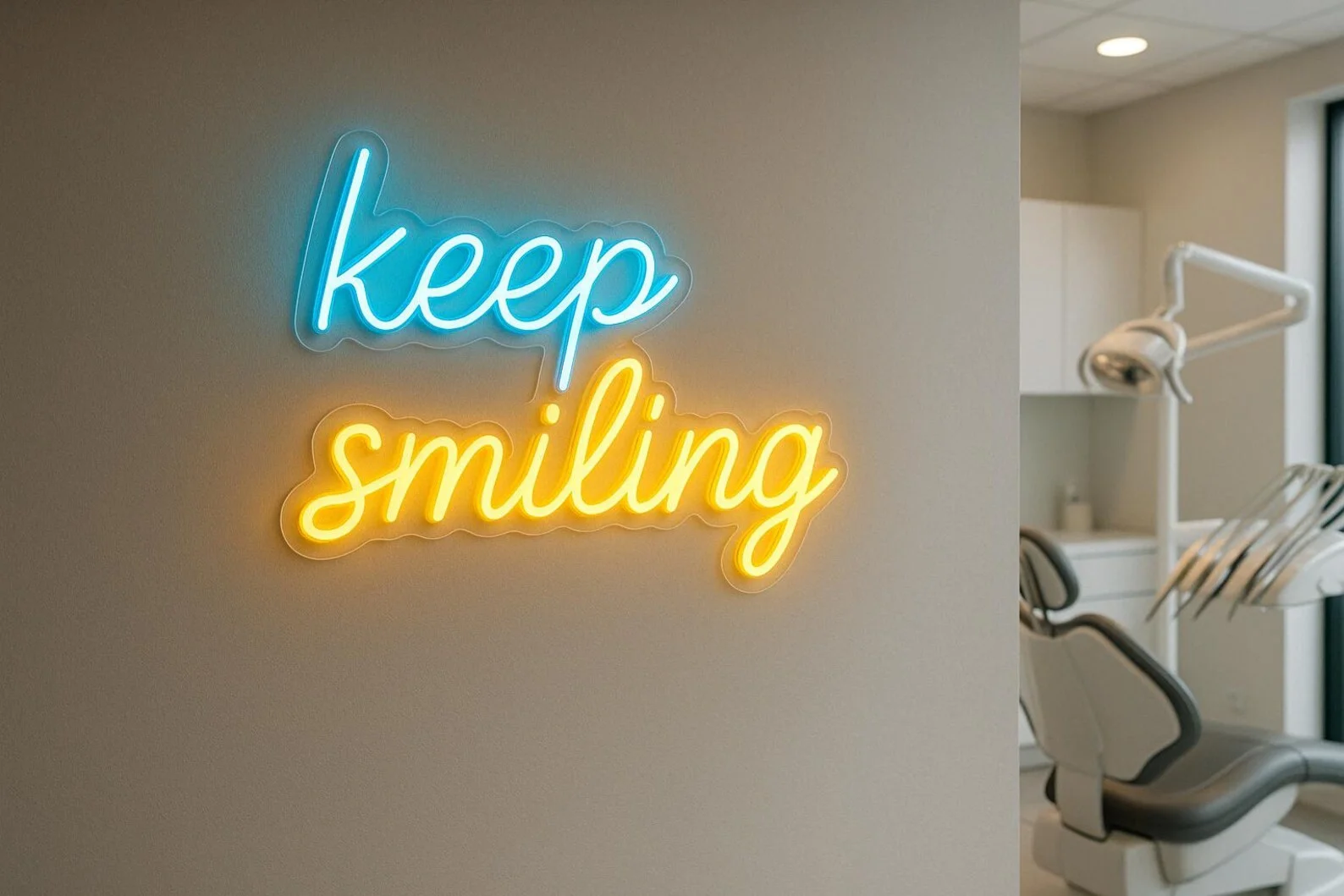 Keep Smiling Neon Sign. Dental Clinic Neon Decor. Dentist Neon Sign,Gift for Her,Smile Neon Decor