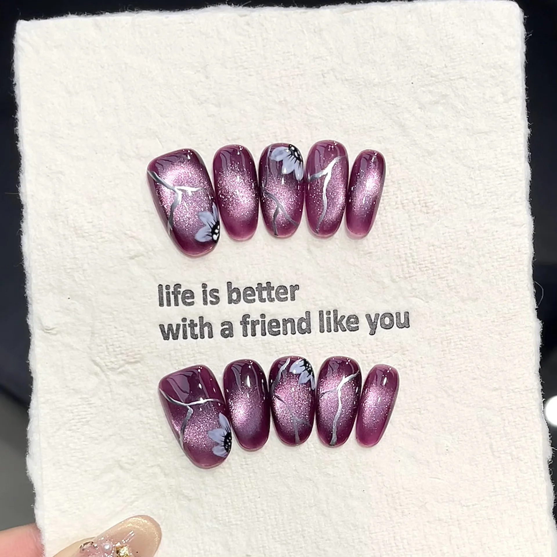 10pcs Handmade Pressed Oval Na - Nail Art Oval recension och pris