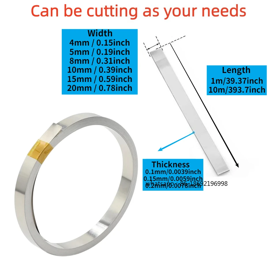 1/10m/Roll 18650 21700 Battery Nickel Plated Strip Li-ion Connector 0.1mm 0.15mm 0.2mm Spot Welder Steel Belt Battery Connectors