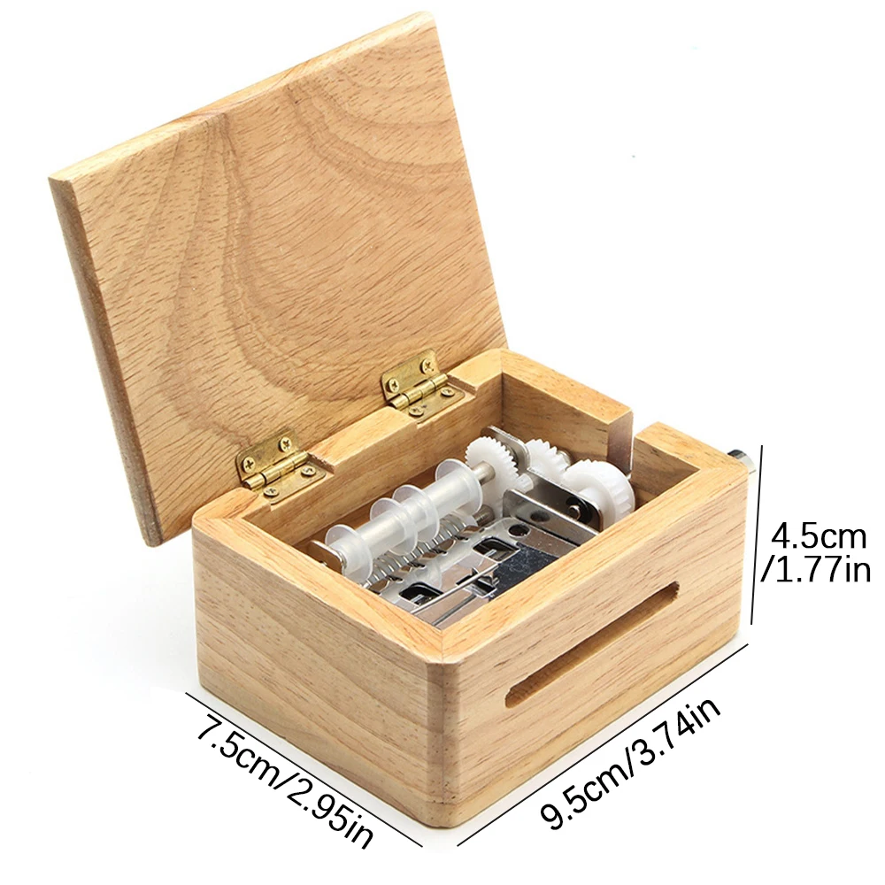 Hand Crank 15 Note DIY Music Box Kits Case with With Hole Puncher 10pcs Paper Tapes Strips for Birthday Prese Music Decor