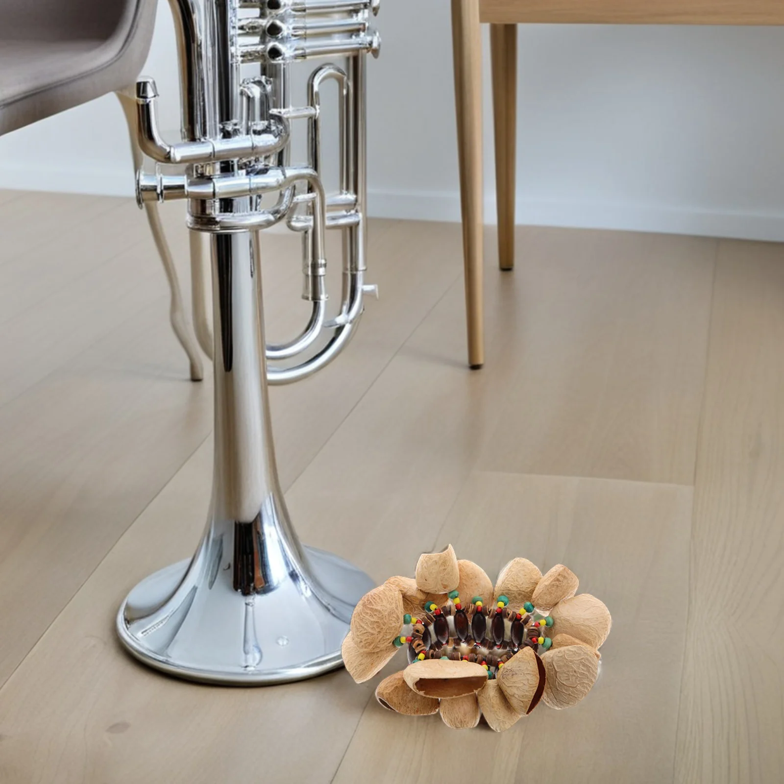 

African Handbell Musical Instrument Natural Shaker Wristband For Drum Percussion Accessories Hand Percussion