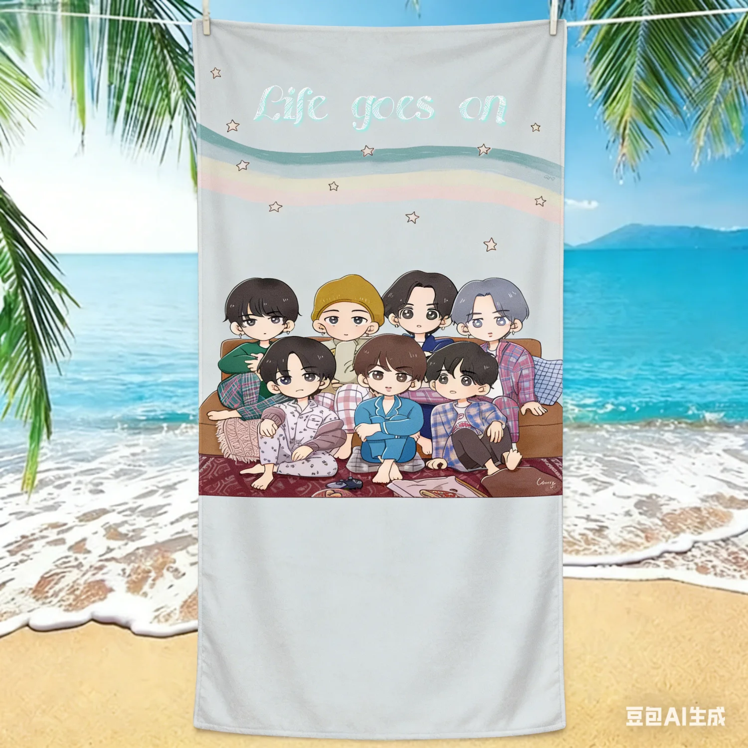 

1pc Beach Towel for Beach Swimming,K POP groups Design Style,Quick Dry,Sand Free for Adult/Children Summer