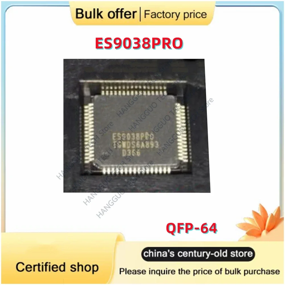 

Original ES9038PRO ES9038PR0 ES9038 QFP-64 digital audio decoder chip