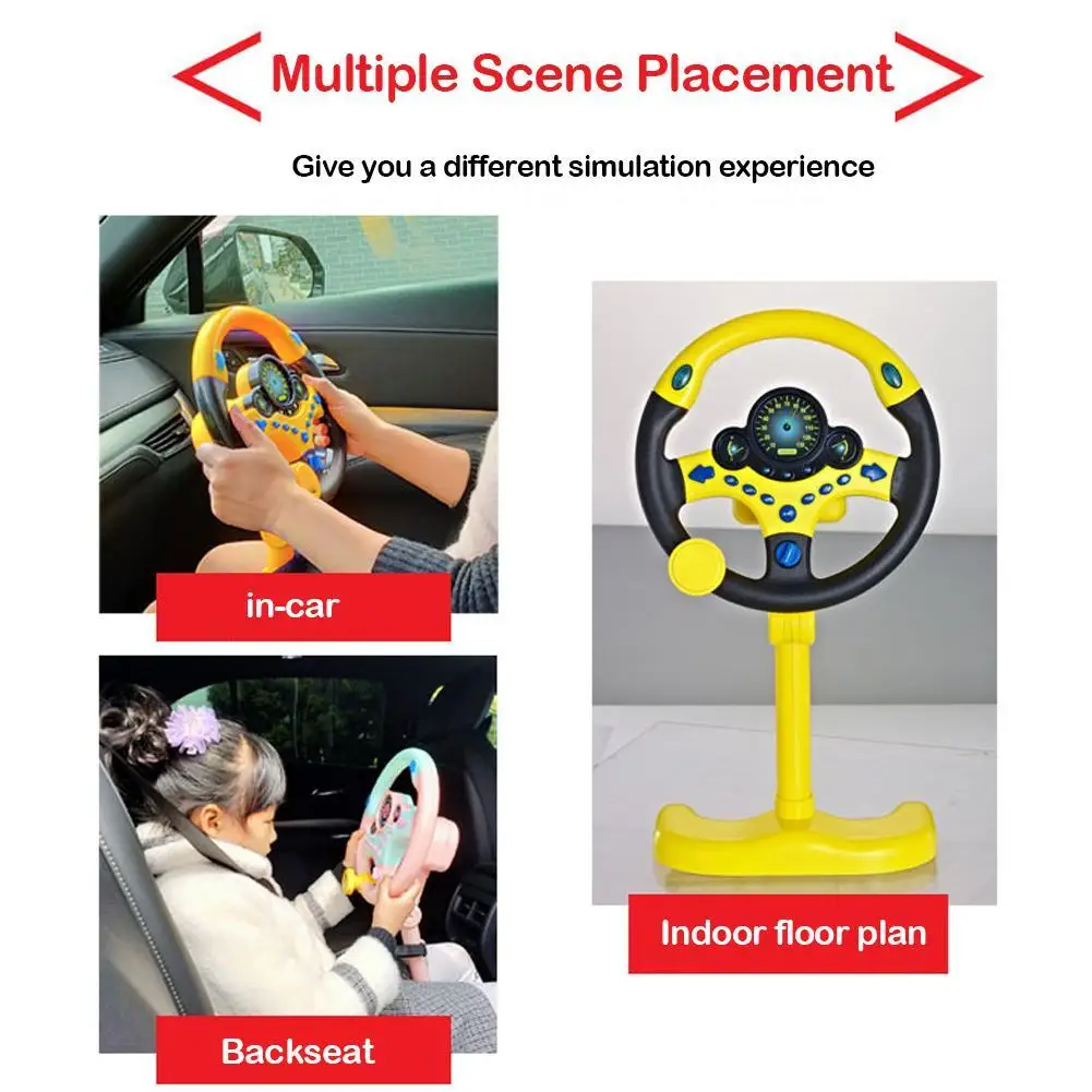 1pcs Kids Electric Simulation Steering Wheel Toy Multifunctional Car Driving Toy with Music and Light Toy for Boys and Girl K9B2