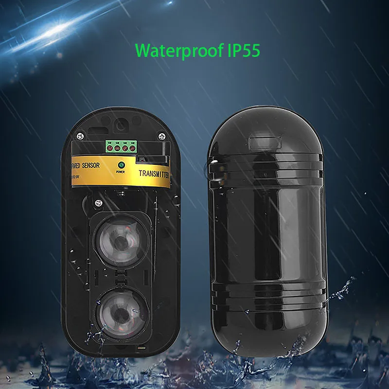 Wired Outdoor Dual-Beam Infrared Counter Detector, Detectar Alcance, Perímetro do Sensor de Movimento, 100-Meter Detect Range, Anti-Tamper Alarm