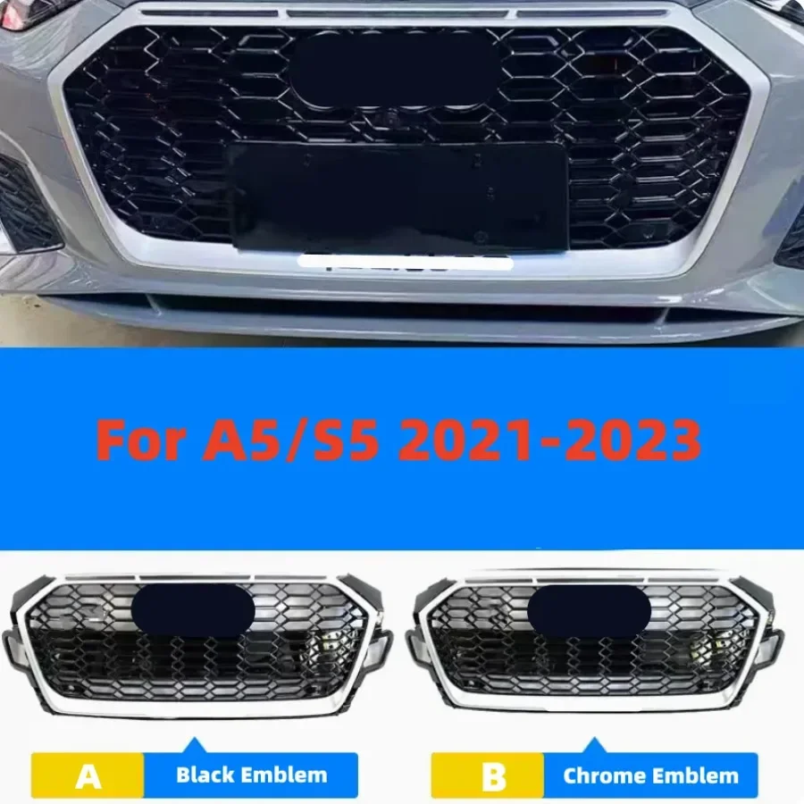 

Front Bumper Grill Center Grille for A5/S5 20121 2022 2023(Refit for RS5 Style)For RS5 Grill