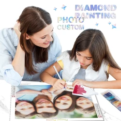 Volle quadratische/runde Foto benutzer definierte Diamant Malerei DIY Diamanten Stickerei Kunst Kit Home Dekoration personal isierte Geschenk