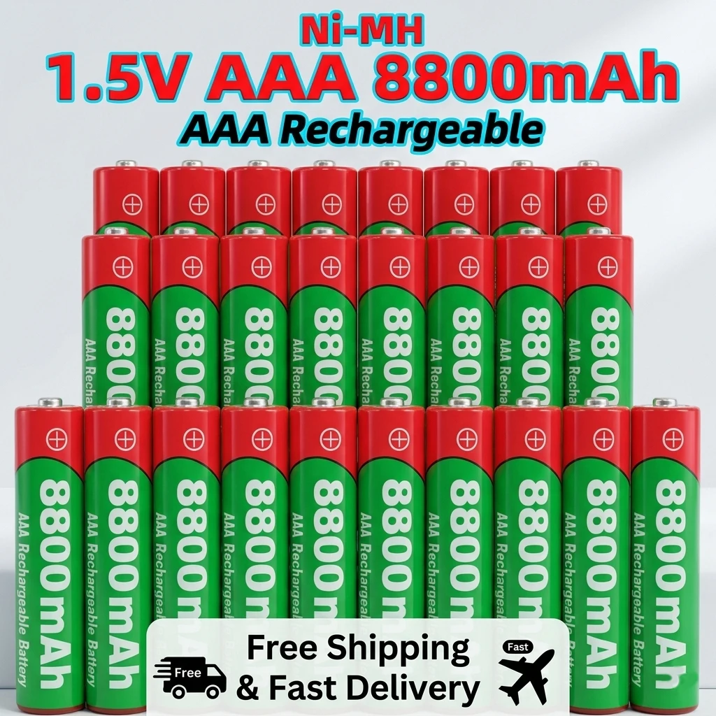 

NEW 1.5V 8800mAh AAA Rechargeable Battery Li-ion Alkaline Style for Wireless Mouse Keyboard Clock Electric Toy + Charger
