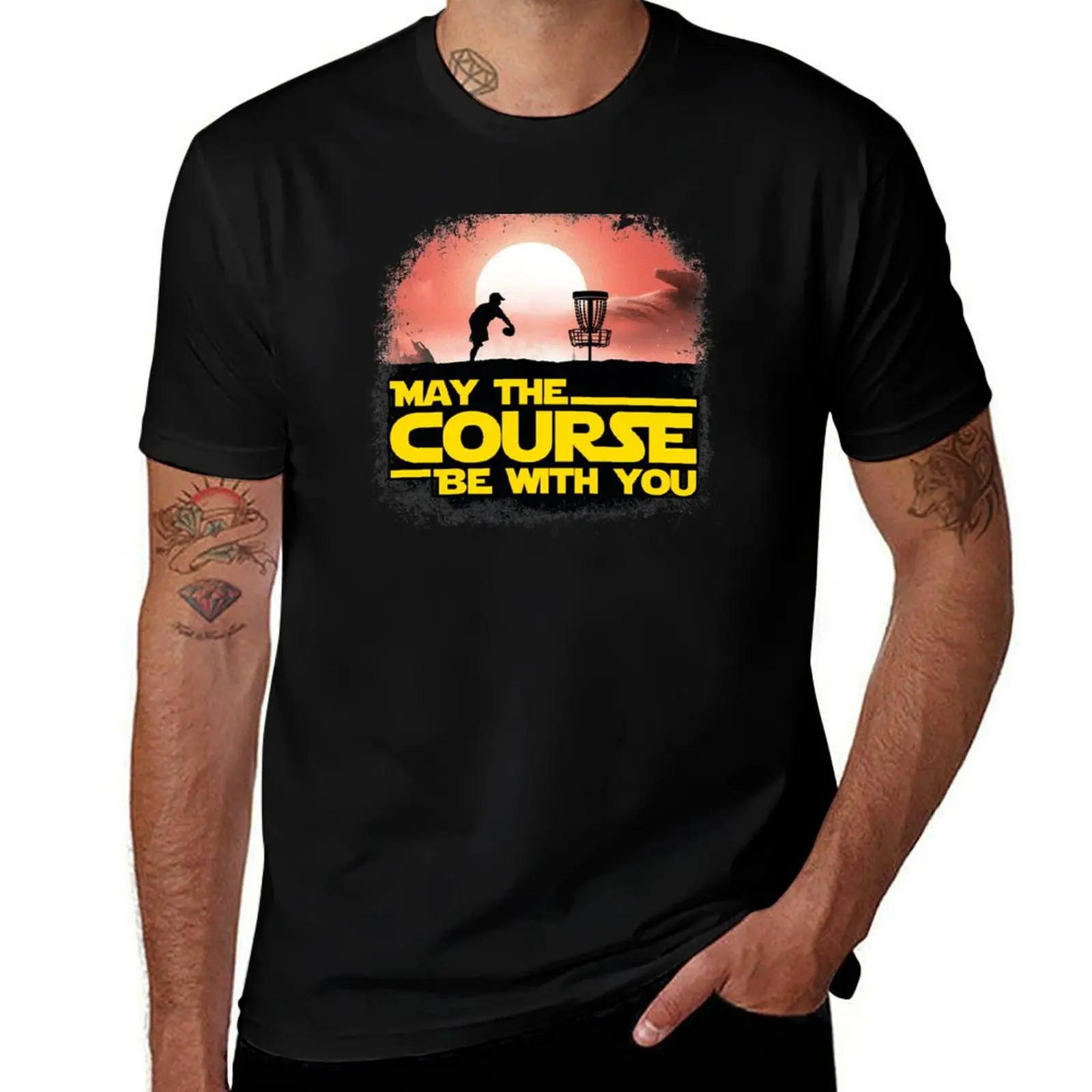 

Premium May the Course Be With You Disc Golf T-Shirt blacks anime tshirt Man t-shirt men graphic t shirts