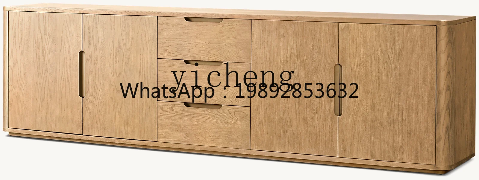Retro Solid Wood Sideboard Simple Drawer TV Cabinet Living Room Bedroom Four-Door Cabinet