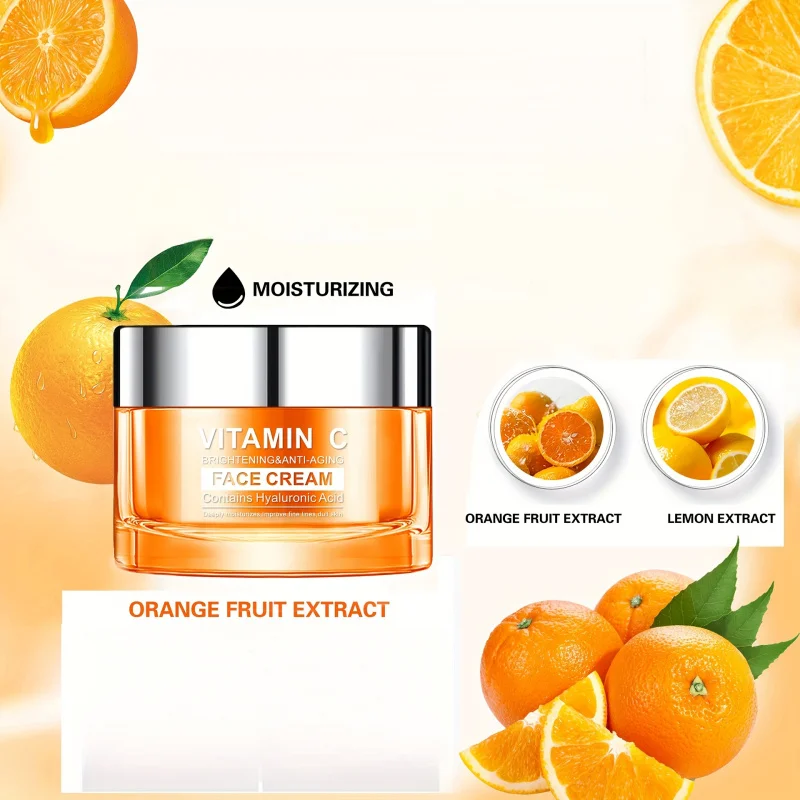 كريم فيتامين سي للوجه من دكتور ديفي، مرطب للوجه، كريم مغذي رقيق ومنعش وغير دهني