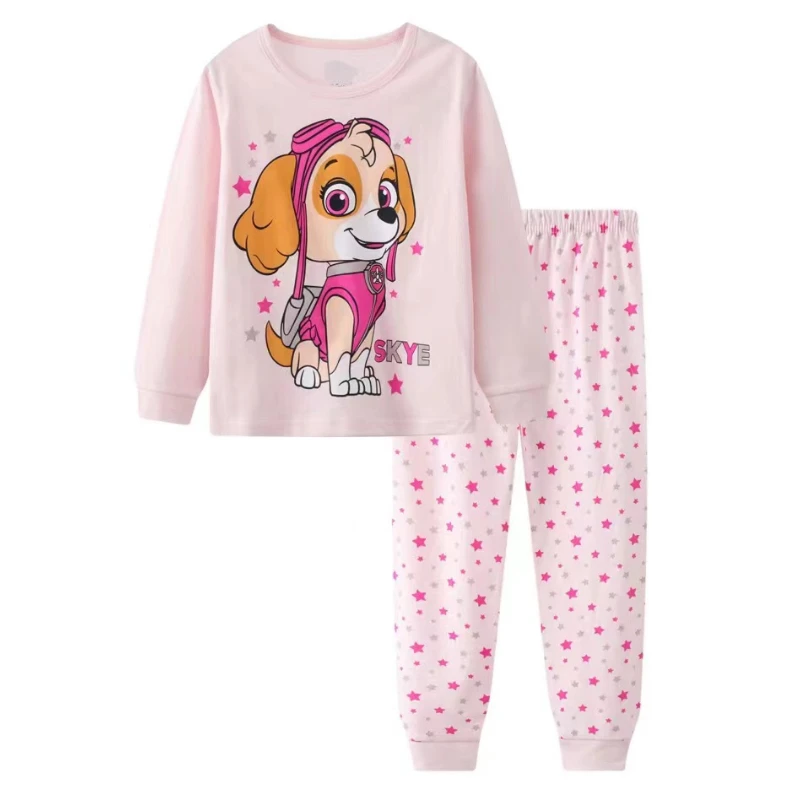 PAW Patrol Spring Autumn Long Sleeve Top and Long Pant 2 Pcs Set for Children Pyjamas Girls Boys Sleepwear Sets Home Clothes