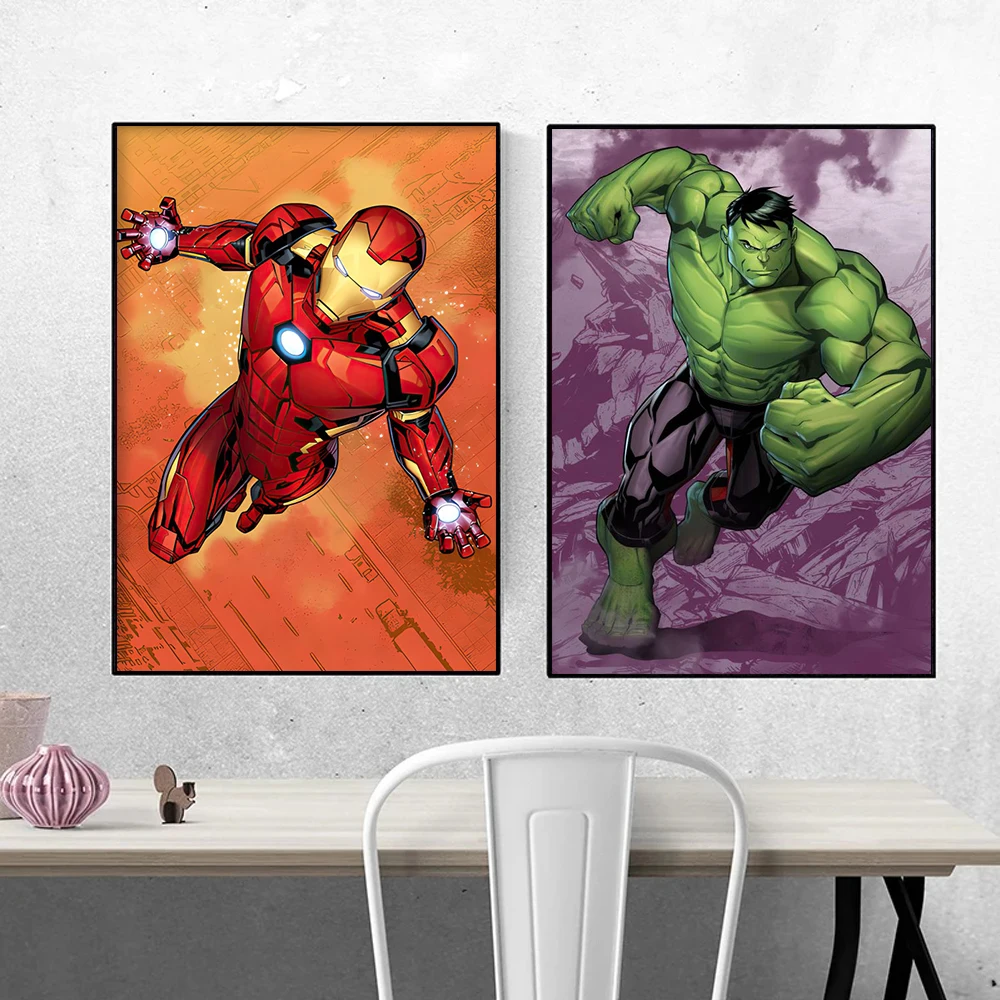  Marvel Movies Comics Wall Art Poster SpiderMan Superheroes Canvas Painting Prints Kids Room Living Room Home Decor Mural