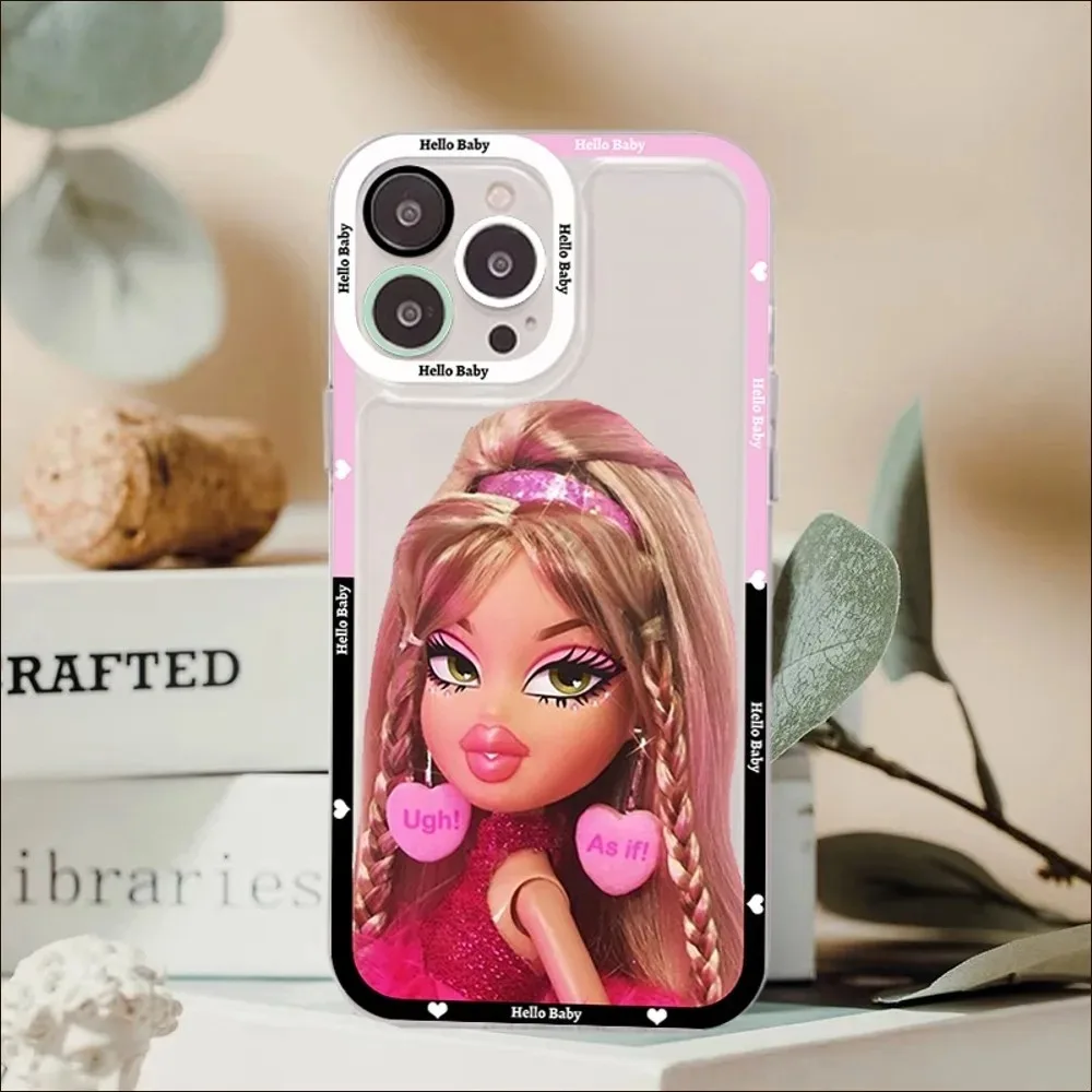 Bratz دمية جراب هاتف آيفون 11 12 13 14 15 16 برو ماكس 7 8 زائد ميني X XR XS SE بولي ياسمين كلوي اليشم ساشا كاميرون