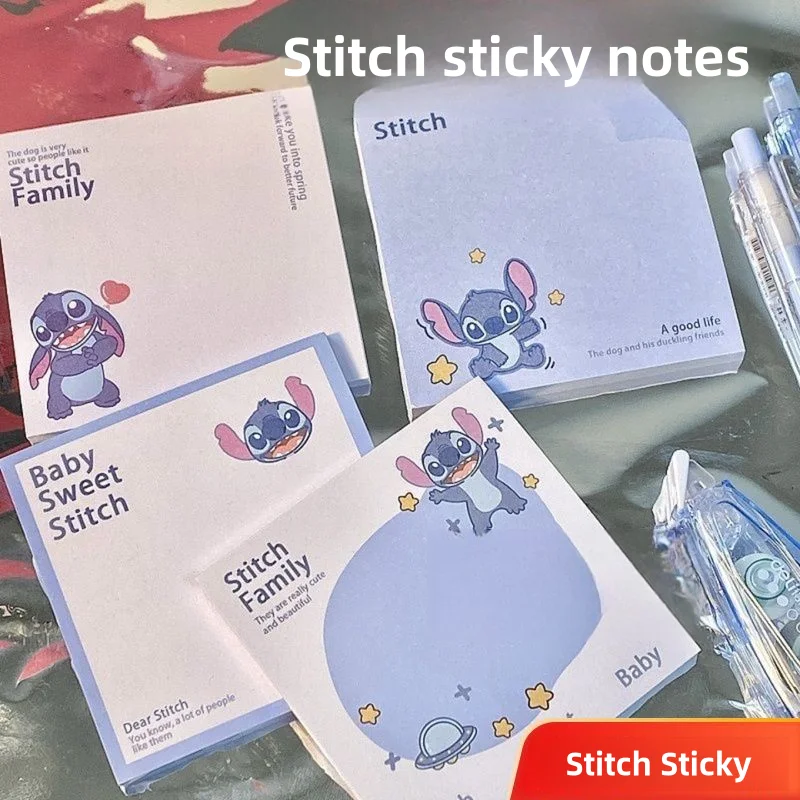 Disney Stitch Sticky Note Tearable Sticky Ins Style Cute Cartoon Funny Students Note Memo Pad