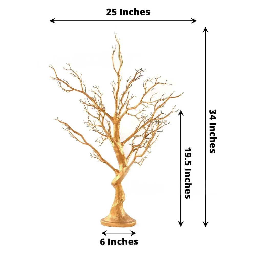 60 cm Goldener Ast-Baum Ornament Hochzeitsdekoration Funkelnder Baum für Blumenanhänger Weihnachtsfeier Tischdekoration – Detail 3