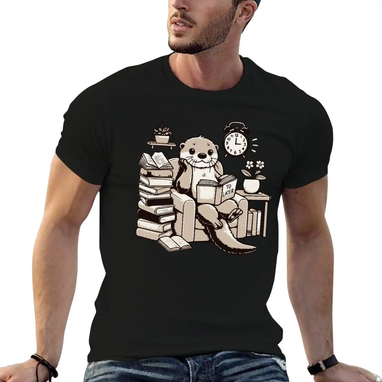 I have a book on how to fix procrastination... I’ll read it tomorrow. T-Shirt Casual All Match Short Sleeve T-Shirt