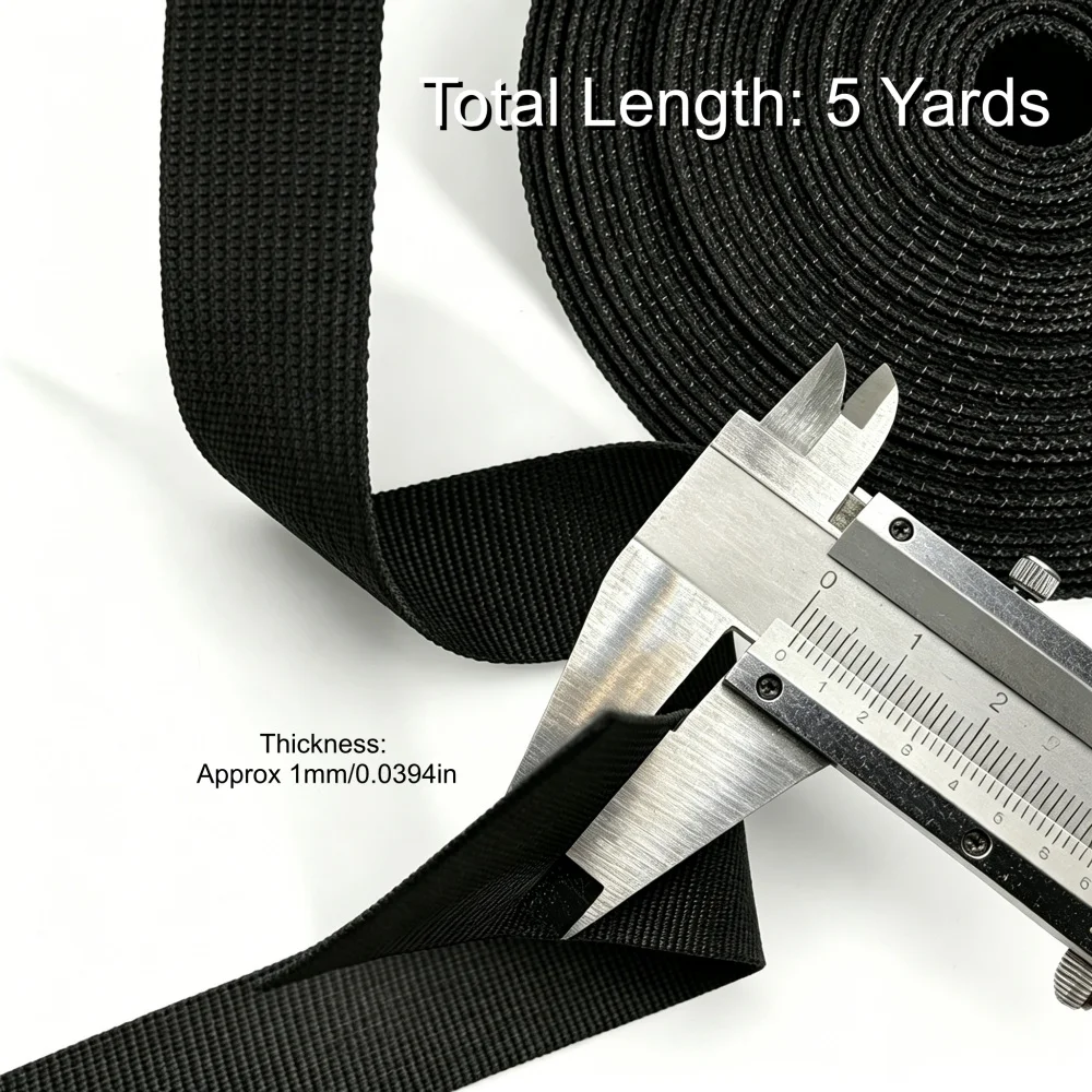 5 Yards Nylon-Gurtband, 4x Kunststoff-Seitenschnallen, 8x Tri-Glide-Schieber für DIY-Gepäckgurte und Rucksack-Schnallen – Detail 2