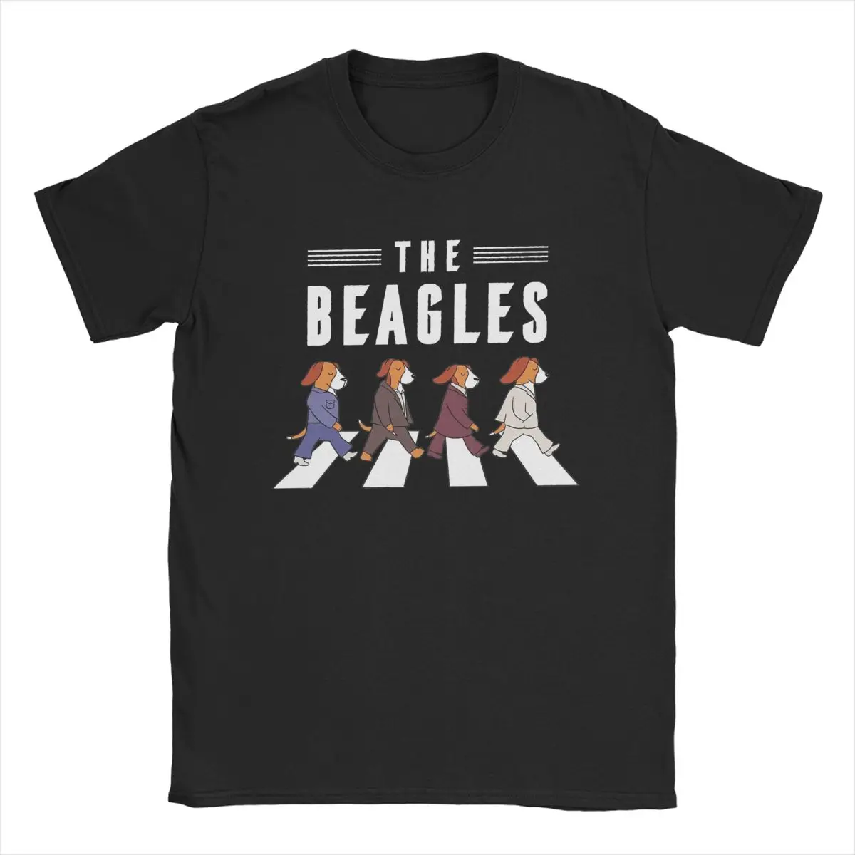 The Beagles Dog T-Shirts for Men Awesome 100% Cotton Tees Round Collar Short Sleeve T Shirts New Arrival Clothing