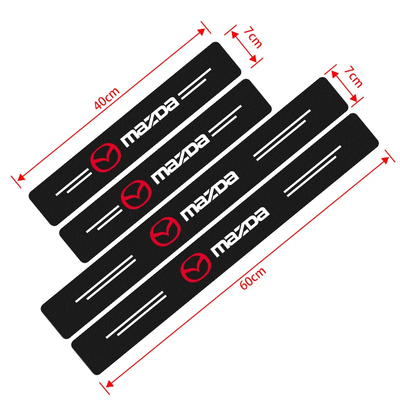 Carbon fiber protective stickers for car door sill side anti step bumpers For Mazda 3 6 CX5 2 CX3 CX9 MX5 RX8 Axela Demio Atenza view 6