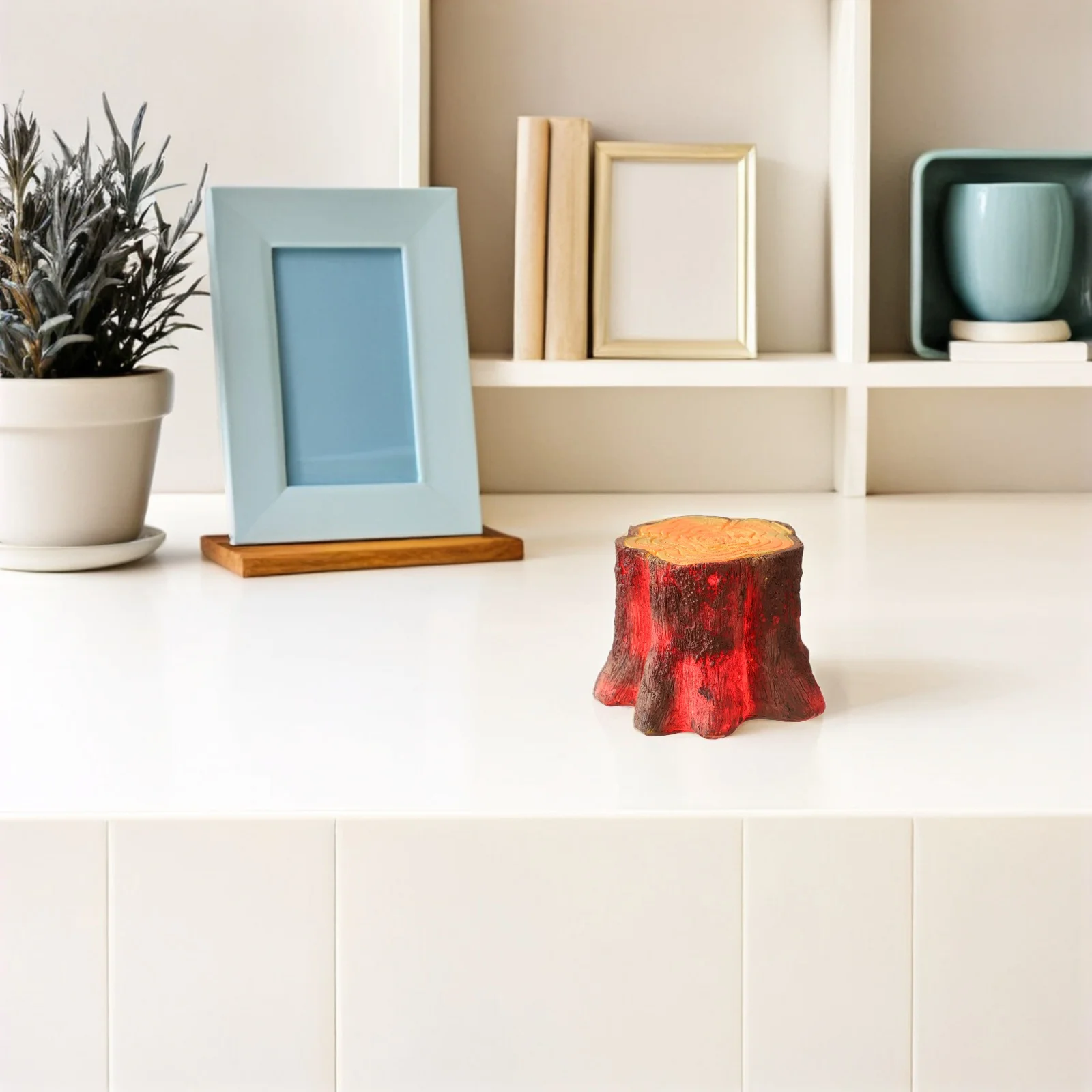 

Led Tree Stump Light 3D Flame Effect Usb Desktop Night Lamp For Home Office Holiday Decor - Resin Artificial Stump Lamp