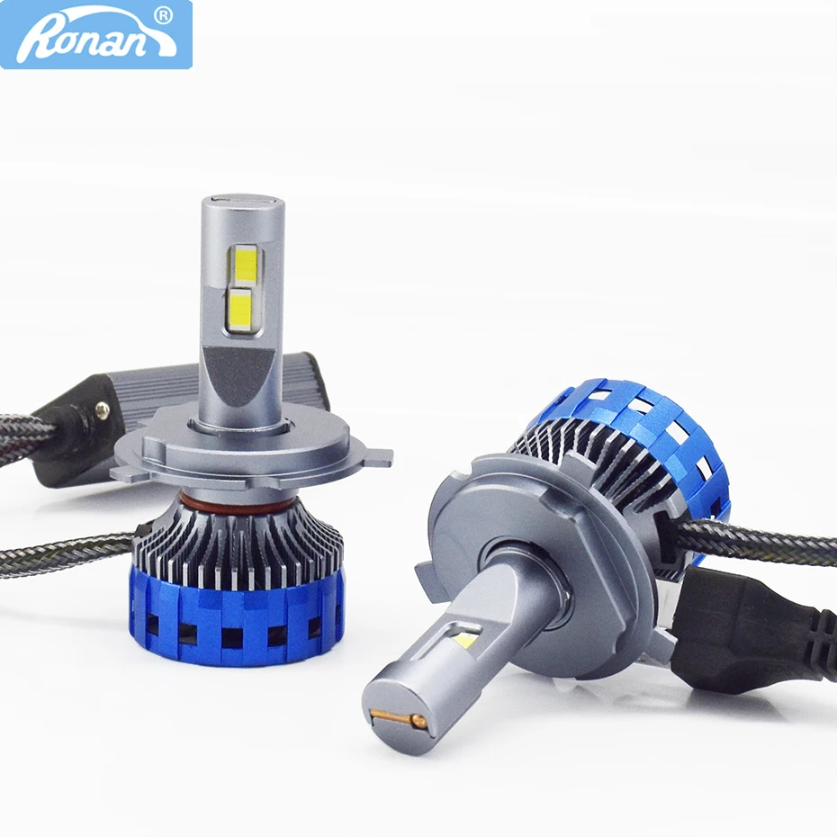 Ronan 단일 구리 Canbus LED 헤드라이트, 12V H4hi/lo H7 H1 H8 H9 H11 9005 HB3 9006 HB4 자동 LED 램프, 고출력 조명 6000K