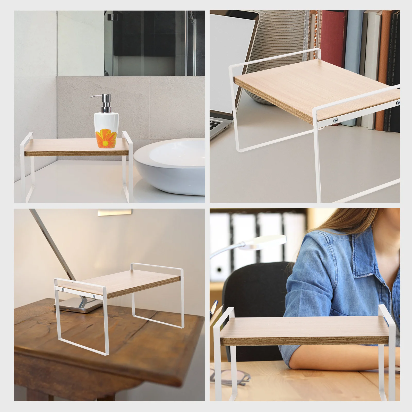 Home Storage Holder Meticulously Made Smooth Fine Finish No Hand Injury Iron Desk Organizer Study Room Sundries Bookshelf