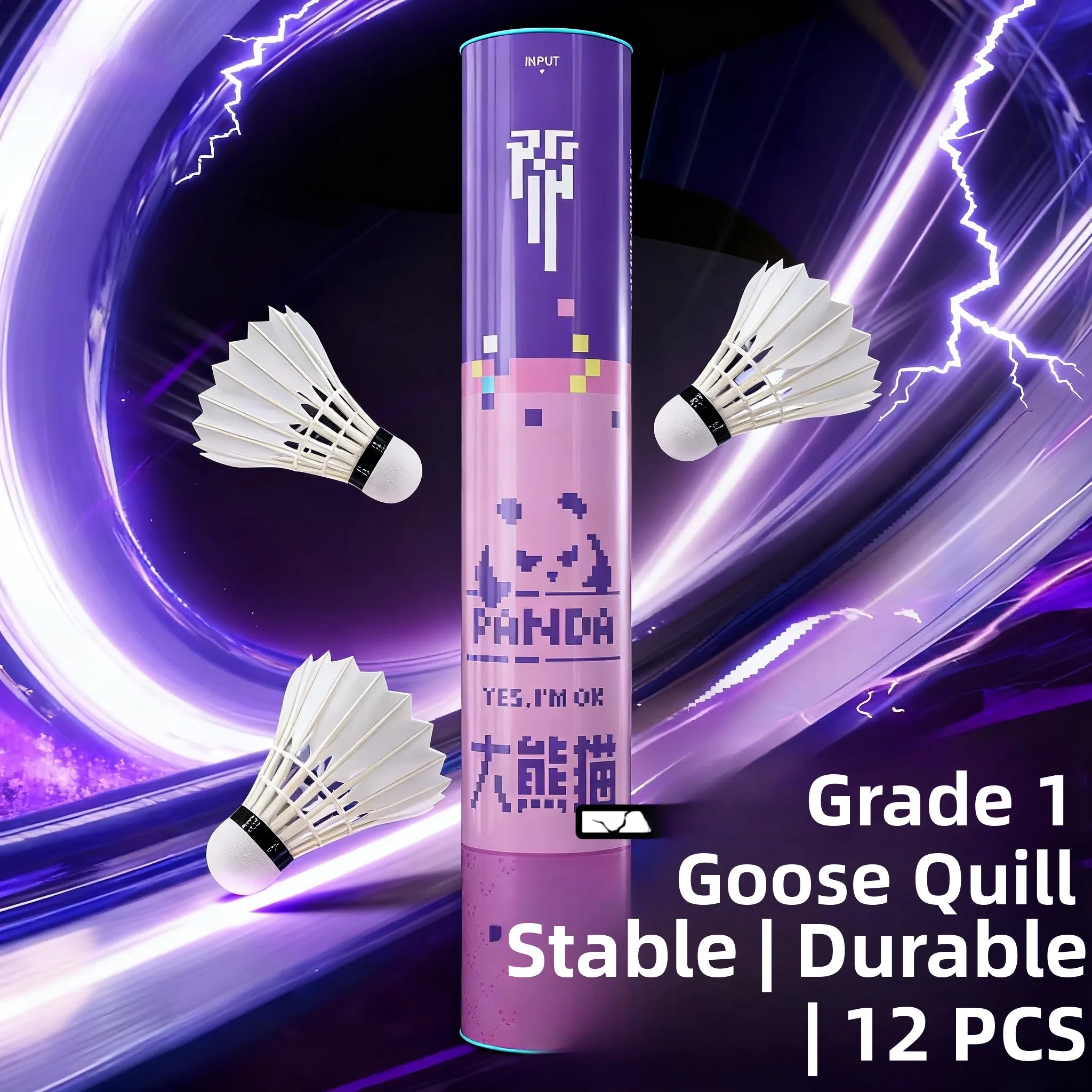 stable-flight-professional-badminton-shuttlecocks-duck-feather-training-competition-suitable-12-pieces-in-a-bucket