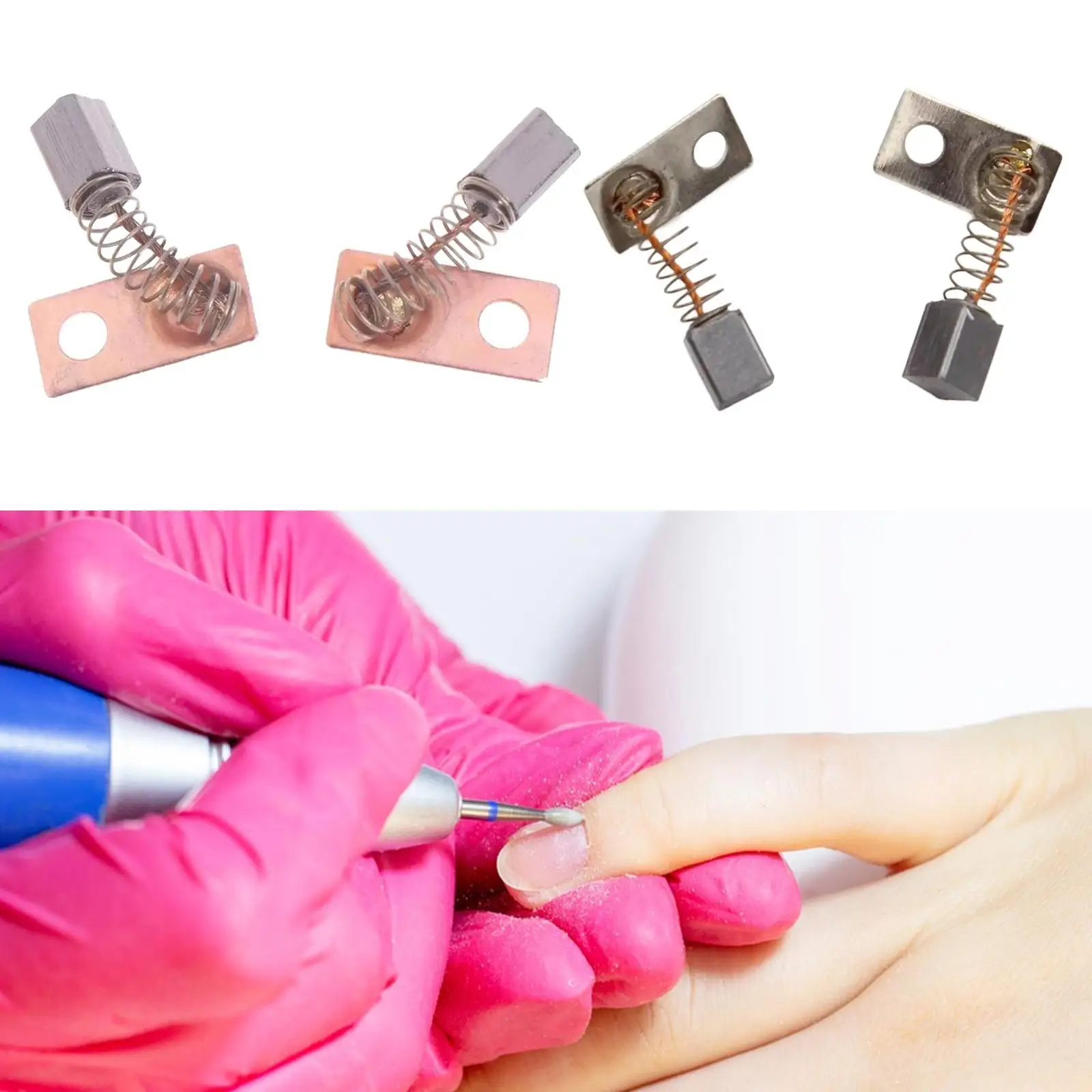 2 ชิ้นเครื่องแต่งเล็บไฟฟ้า Handpiece แปรงคาร์บอนสําหรับร้านทําเล็บ