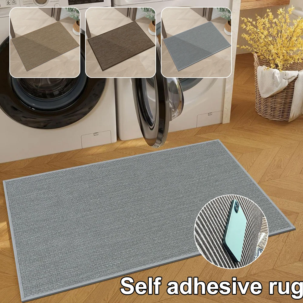 1PC Self-Adhesive Linen Dirt-Resistant Entryway Mats Non-Slip Door Rugs for Bedroom Home Entrance Hallway Carpets Tapis D'entrée