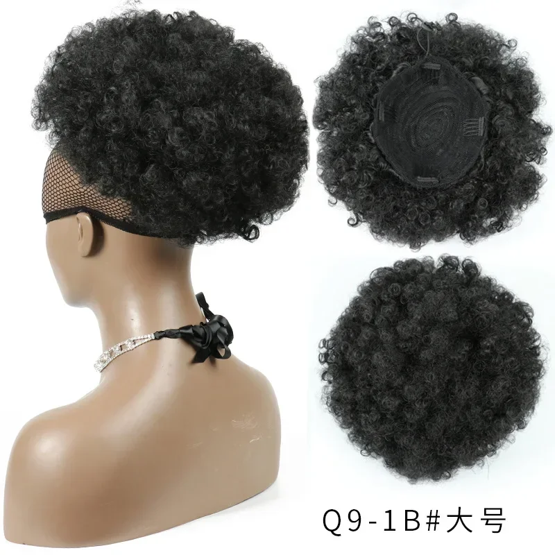 Glamorous Black Curly Wig with Thick  Fluffy Locks and Inner Net, a Must-have for Diverse Fashion Styles.