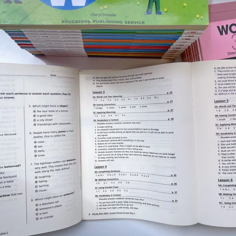 High quality Wordly Wise 3000 word color printing 35 books in total Level K-12 Complete Vocabulary Workbook with Answers