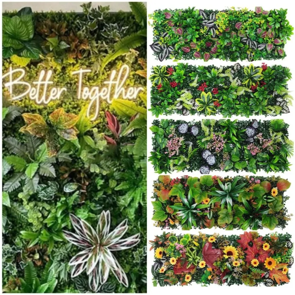 DIY Artificial Plant Wall Panel 75x25cm Flower Artificial Eucalyptus Carpet Durable UV Protection Simulation Maple Plant Sheet