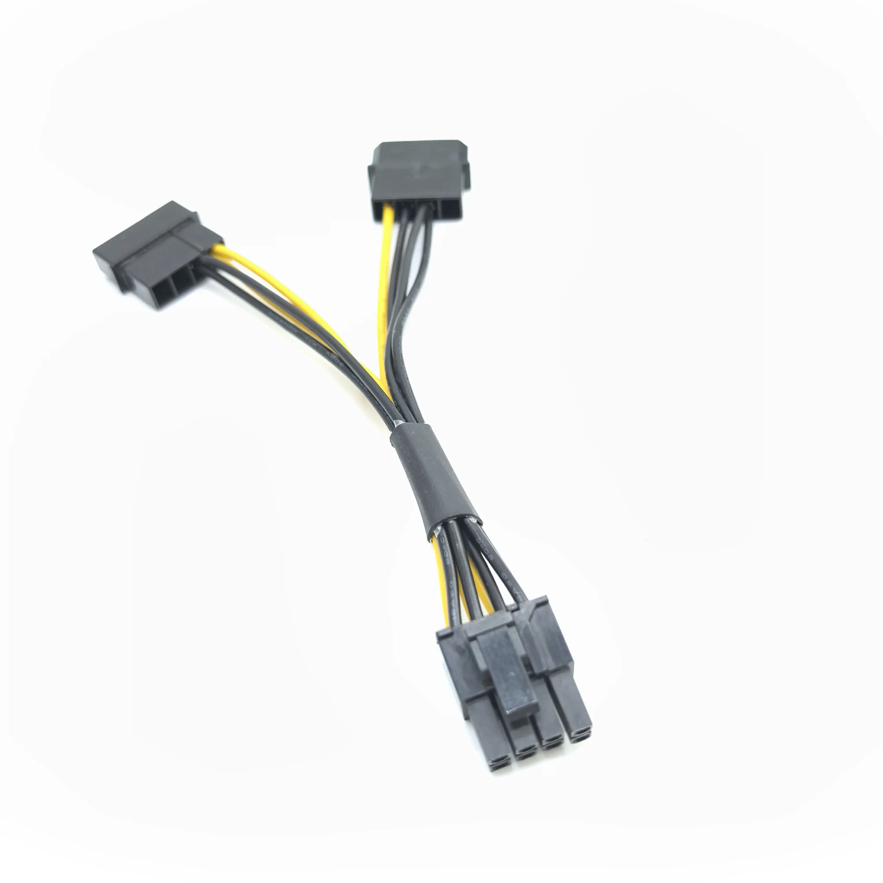 Dual 4Pin IDE Molex to PCI-E PCI Express Graphics Video Display Card GPU 8Pin ( 6Pin + 2Pin ) Power Supply Cable 18AWG 15cm