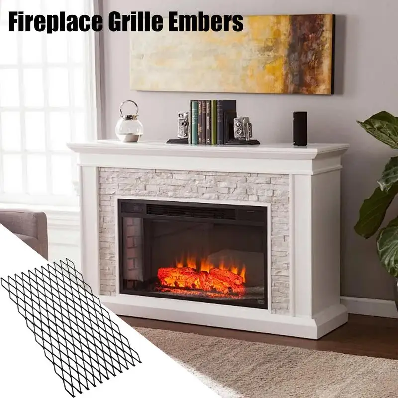 Fire Grates For Fireplace Heavy Duty Steel Mesh Screen Log Grate Heat Resistant Sturdy Log Holder Fire Grates For Family