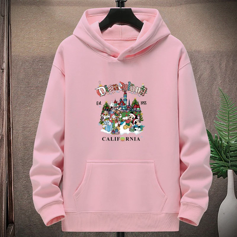 

Disney 2025 Christmas Velvet Thick Parent-child Sports Sweater Outdoor Cold-proof Hoodie Family Wear