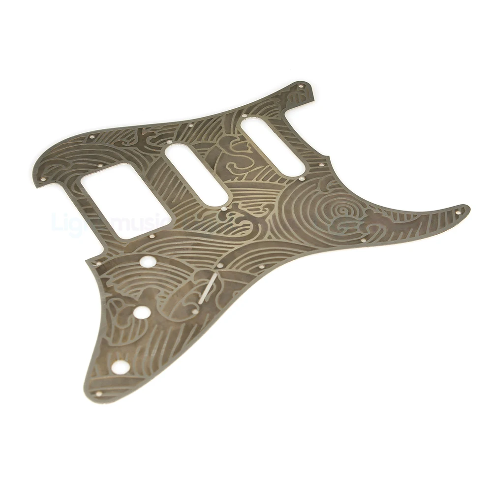 1PC ST SSS SSH Guitar Pickguard Bronze carved Scratch Plate & Pickguard Screws for 11 Hole Guitar Parts