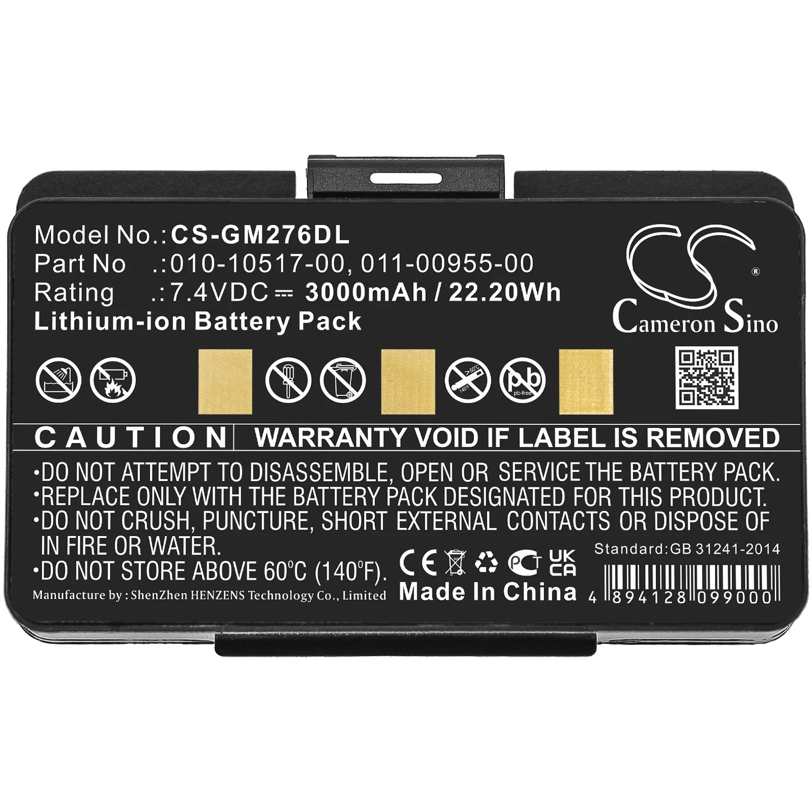 Imagem -03 - Cameron Sino Navegador Gps Bateria 2200mah 2600mah 3000mah Garmin Gpsmap 276 276c Gpsmap 296 376c 378 495 Egm478