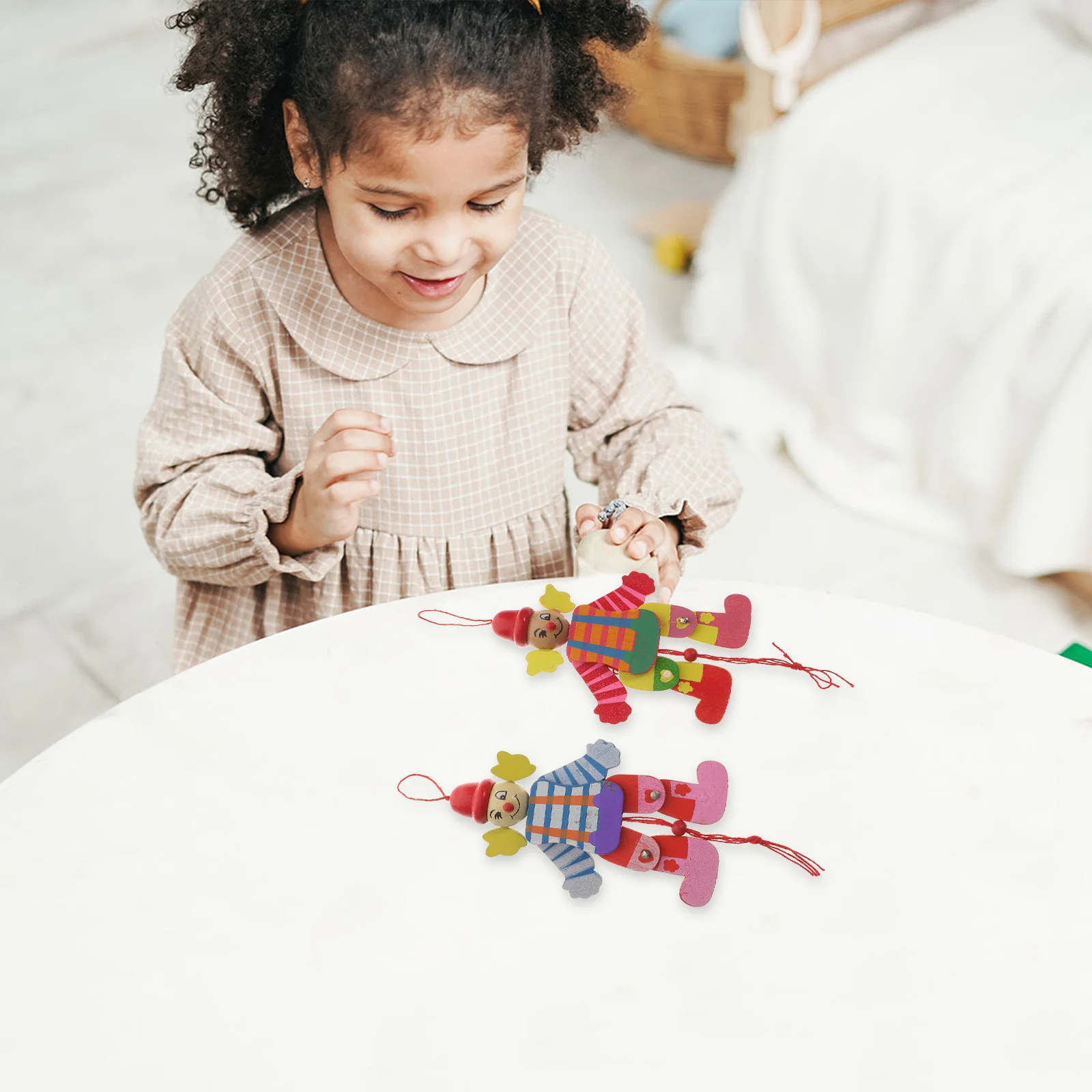 2 Pcs Puppet Interactive Toys Clown Marionette Reunion Gifts Child