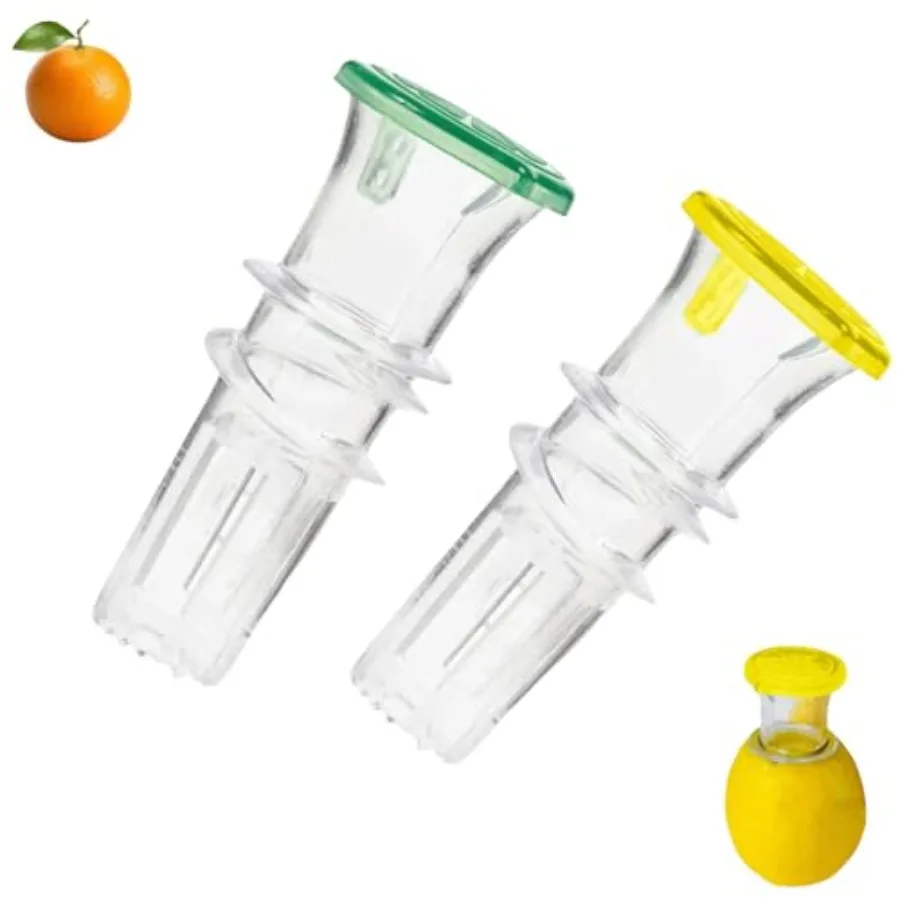 Lemon Squeezer, 2-Pack Screw Top Manual Juicer with Pour Spout - Handheld Citrus Press for Lime, Orange, Easy to Clean Carry fo