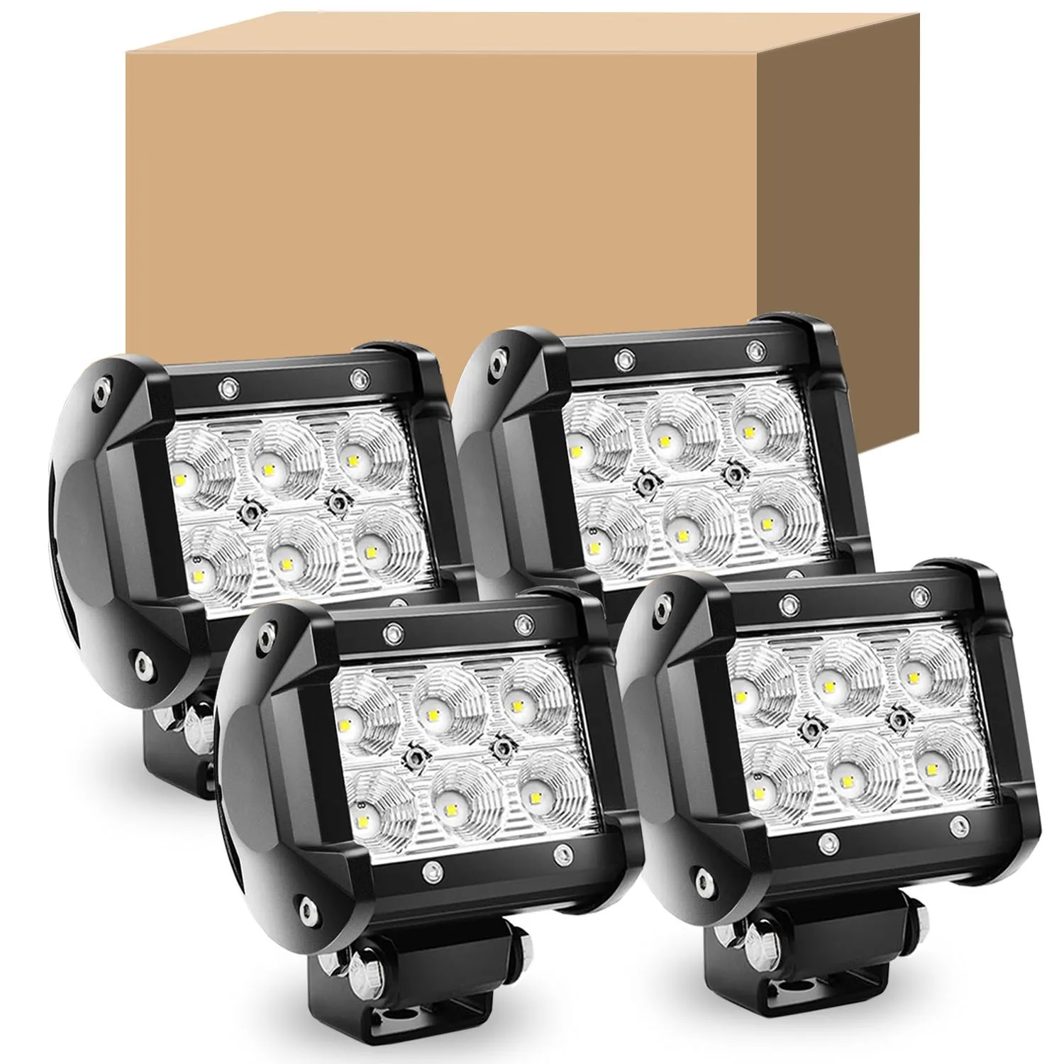 

LED Pods 4PCS Flood LED Light Bar Driving Fog Light Off Road Lights Work Light,for Motorcycles Van Camper Wagon Car Pickup ATV