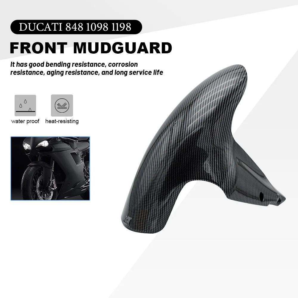 For DUCATI 848 1098 1198 2007-2013 Motorcycle Front Fender ABS Carbon Fiber Pattern Fender Fairing Splash Mudguard Wings Parts