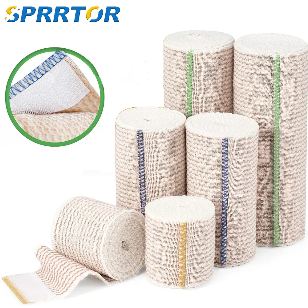 1 Roll Premium Elastic Bandage Wrap,Cotton Latex Free Compression Bandage Wrap with Self-Closure, Support & First Aid for Sports