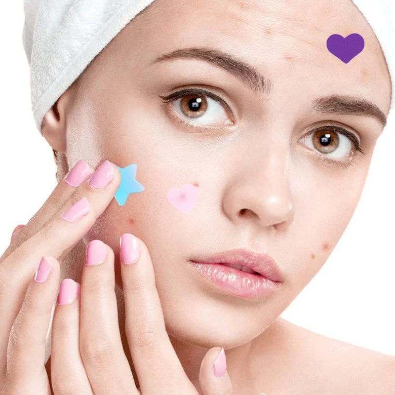 240 قطعة نجمة ملونة الحب حب الشباب التصحيح تنفس مقاوم للماء حب الشباب إزالة ملصقات غير مرئية بثرة التصحيح الجمال أداة العناية بالبشرة #2